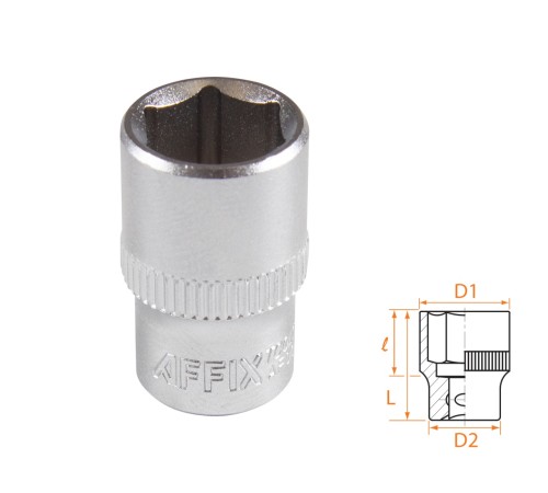 Головка торцевая стандартная шестигранная 1/4", 11 мм AFFIX AF00020011 Головка торцевая стандартная шестигранная 1/4", 11 мм AFFIX AF00020011