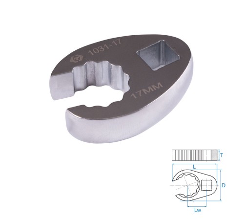 Ключ разрезной (воронья лапка) 17 мм, 3/8" KING TONY 1031-17R