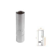 Головка свечная двенадцатигранная 1/2", 14 мм, резиновый фиксатор AFFIX AF00242014