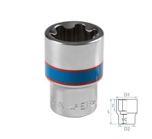 Головка торцевая TORX Plus 1/2", EP28, L = 45 мм KING TONY 433E28M Головка торцевая TORX Plus 1/2", EP28, L = 45 мм KING TONY 433E28M