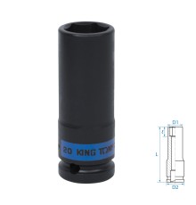 Головка торцевая ударная глубокая шестигранная 1/2", 20 мм KING TONY 443520M
