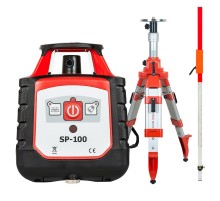 Комплект: ротационный нивелир RGK SP-100 с калибровкой + штатив RGK SH-170 рейка RGK LR-2