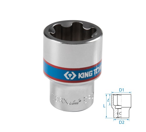 Головка торцевая TORX Plus 1/2", EP30, L = 45 мм KING TONY 433E30M Головка торцевая TORX Plus 1/2", EP30, L = 45 мм KING TONY 433E30M