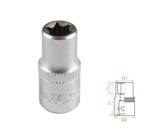 Головка торцевая TORX Е-стандарт 1/4", E8 AFFIX AF00023008