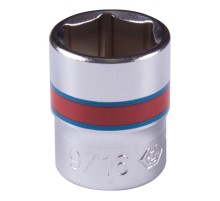 Головка торцевая стандартная шестигранная 1/4", 9/16", дюймовая KING TONY 233518S