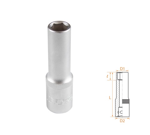 Головка торцевая глубокая шестигранная 1/2", 12 мм AFFIX AF00140012