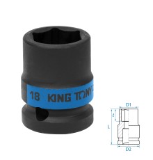 Головка торцевая ударная шестигранная 1/2", 18 мм KING TONY 453518M