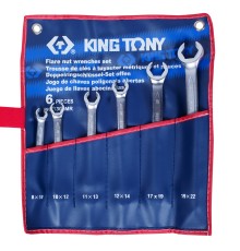 Набор разрезных ключей, 8-22 мм, 6 предметов KING TONY 1306MR