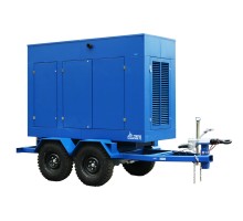 Дизельный генератор ТСС ЭД-640-Т400-2РКМ9 в шумозащитном кожухе PMG на прицепе с АВР