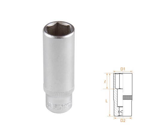 Головка торцевая глубокая шестигранная 1/4", 12 мм AFFIX AF00120012 Головка торцевая глубокая шестигранная 1/4", 12 мм AFFIX AF00120012