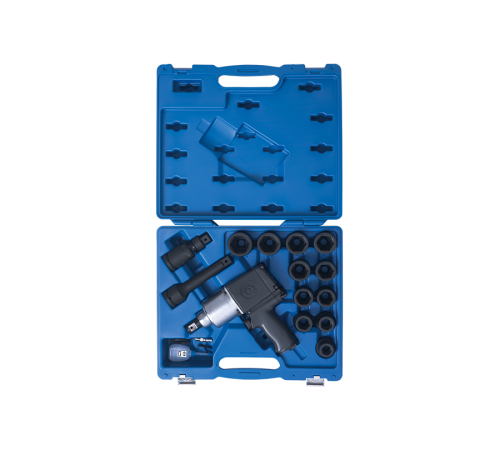 Гайковерт пневматический ударный 3/4", 1085 Нм, с комплектом ударных головок, 18 предметов KING TONY 64114AMP Гайковерт пневматический ударный 3/4", 1085 Нм, с комплектом ударных головок, 18 предметов KING TONY 64114AMP