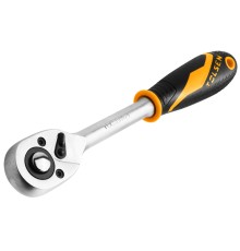 Трещотка "GRIPro", 3/8", 205 мм, 72 зубца, флажковая с кнопкой TOLSEN TT15119