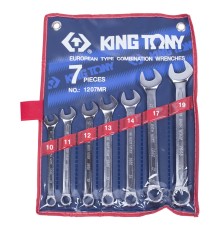 Набор комбинированных ключей, 10-19 мм, 7 предметов KING TONY 1207MR Набор комбинированных ключей, 10-19 мм, 7 предметов KING TONY 1207MR