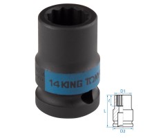 Головка торцевая ударная двенадцатигранная 1/2", 14 мм KING TONY 453014M Головка торцевая ударная двенадцатигранная 1/2", 14 мм KING TONY 453014M