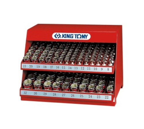 Стенд с торцевыми головками 1/2", 5/16"-1&1/4", серия 4335S, 136 предметов KING TONY 4572SR Стенд с торцевыми головками 1/2", 5/16"-1&1/4", серия 4335S, 136 предметов KING TONY 4572SR