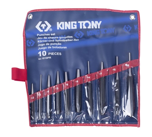 Набор выколоток, бородков, кернеров, 10 предметов KING TONY 1010PR