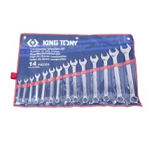 Набор комбинированных ключей, 5/16"-1-1/4", 14 предметов KING TONY 1214SR