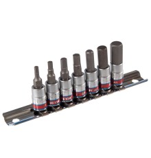 Набор торцевых насадок 1/4", Hex, 1/8" - 3/8", L = 37 мм, 7 предметов KING TONY 2127SR Набор торцевых насадок 1/4", Hex, 1/8" - 3/8", L = 37 мм, 7 предметов KING TONY 2127SR