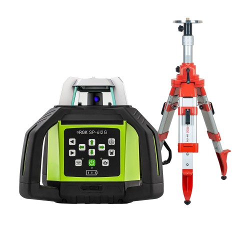 Комплект: ротационный нивелир RGK SP-612G с калибровкой + элевационный штатив RGK SH-170