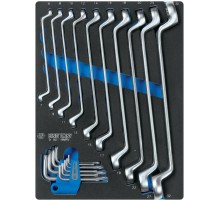 Набор накидных ключей и Torx L-образных, ложемент, 19 предметов KING TONY 9-90119MRV Набор накидных ключей и Torx L-образных, ложемент, 19 предметов KING TONY 9-90119MRV