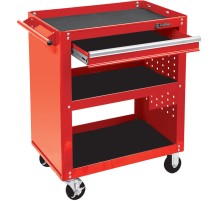 Тележка открытая "ОПТИМА", 3 полки и выдвижной ящик, красная МАСТАК 520-01580MR