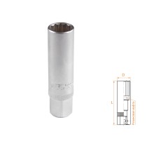 Головка свечная двенадцатигранная 3/8", 14 мм, резиновый фиксатор AFFIX AF00232014 Головка свечная двенадцатигранная 3/8", 14 мм, резиновый фиксатор AFFIX AF00232014
