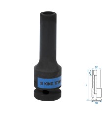 Головка торцевая ударная глубокая шестигранная 1/2", 9 мм KING TONY 443509M