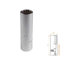 Головка свечная двенадцатигранная 1/2", 16 мм, резиновый фиксатор AFFIX AF00242016 Головка свечная двенадцатигранная 1/2", 16 мм, резиновый фиксатор AFFIX AF00242016