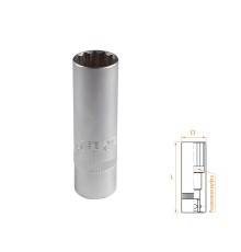 Головка свечная двенадцатигранная 1/2", 16 мм, резиновый фиксатор AFFIX AF00242016
