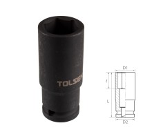 Головка торцевая ударная глубокая шестигранная 1/2", 21 мм TOLSEN TT18271