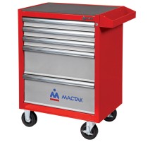 Тележка инструментальная, 5 выдвижных ящиков, "ОПТИМА", красная МАСТАК 521-05581MR