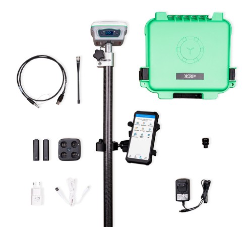 Комплект GNSS-приёмник RGK SR1 со смартфоном и вехой