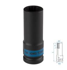 Головка торцевая ударная глубокая двенадцатигранная 1/2", 18 мм KING TONY 443018M Головка торцевая ударная глубокая двенадцатигранная 1/2", 18 мм KING TONY 443018M