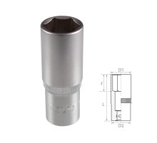 Головка торцевая глубокая шестигранная 1/2", 19 мм TOLSEN TT16569 Головка торцевая глубокая шестигранная 1/2", 19 мм TOLSEN TT16569