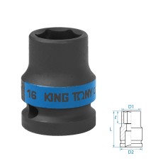 Головка торцевая ударная шестигранная 1/2", 16 мм KING TONY 453516M Головка торцевая ударная шестигранная 1/2", 16 мм KING TONY 453516M