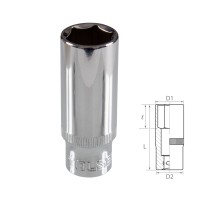 Головка торцевая глубокая шестигранная 3/8", 19 мм TOLSEN TT16369