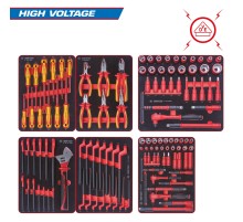 Набор инструментов 117 предметов, "HIGH VOLTAGE", для тележки, 6 ложементов KING TONY 932-117VEMRVD Набор инструментов 117 предметов, "HIGH VOLTAGE", для тележки, 6 ложементов KING TONY 932-117VEMRVD