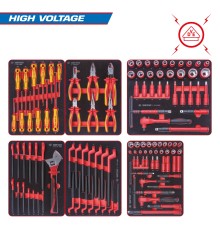 Набор инструментов 117 предметов, "HIGH VOLTAGE", для тележки, 6 ложементов KING TONY 932-117VEMRVD Набор инструментов 117 предметов, "HIGH VOLTAGE", для тележки, 6 ложементов KING TONY 932-117VEMRVD