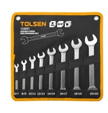 Набор рожковых ключей, 6-22 мм, 8 предметов TOLSEN TT15891 Набор рожковых ключей, 6-22 мм, 8 предметов TOLSEN TT15891