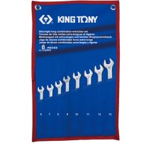 Набор комбинированных удлиненных ключей, 6-13 мм, чехол из теторона, 8 предметов KING TONY 12C8MRN