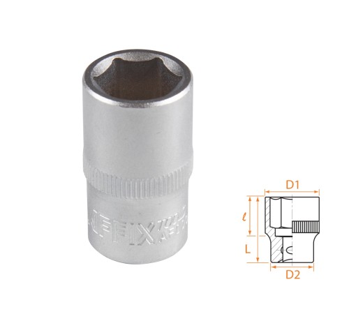 Головка торцевая стандартная шестигранная 1/2", 15 мм AFFIX AF00040015