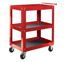 Тележка открытая, 3 полки, красная МАСТАК 520-33720R