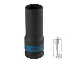 Головка торцевая ударная глубокая двенадцатигранная 1/2", 17 мм KING TONY 443017M