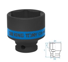 Головка торцевая ударная шестигранная 1/2", 38 мм KING TONY 453538M Головка торцевая ударная шестигранная 1/2", 38 мм KING TONY 453538M