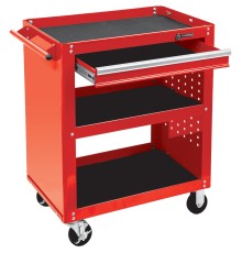 Тележка открытая, 3 полки и выдвижной ящик, красная МАСТАК 520-01580R