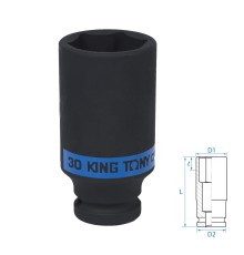 Головка торцевая ударная глубокая шестигранная 1/2", 30 мм KING TONY 443530M