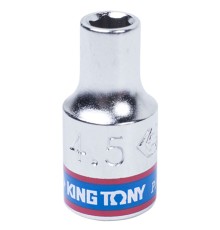 Головка торцевая стандартная шестигранная 1/4", 4,5 мм KING TONY 233545M Головка торцевая стандартная шестигранная 1/4", 4,5 мм KING TONY 233545M
