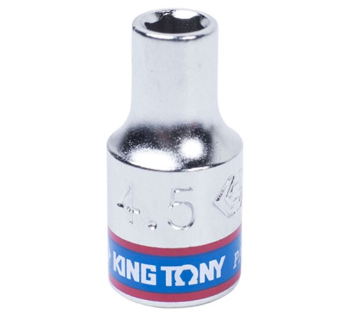 Головка торцевая стандартная шестигранная 1/4", 4,5 мм KING TONY 233545M Головка торцевая стандартная шестигранная 1/4", 4,5 мм KING TONY 233545M