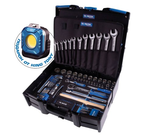 Набор инструментов 112 предметов, универсальный, пластиковый ящик KING TONY 9052-002MRV02