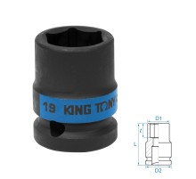 Головка торцевая ударная шестигранная 1/2", 19 мм KING TONY 453519M